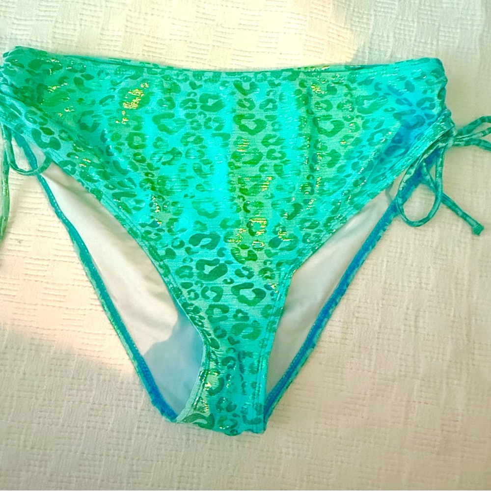 SHEIN Green Leopard Print Bikini Bottom